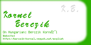 kornel berczik business card